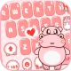 الكيبورد Pink Cute Hippo icon
