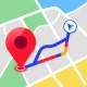 GPS, แผนที่, การนำทางด้วยเสียง icon