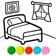 Bedroom Coloring For Kids icon