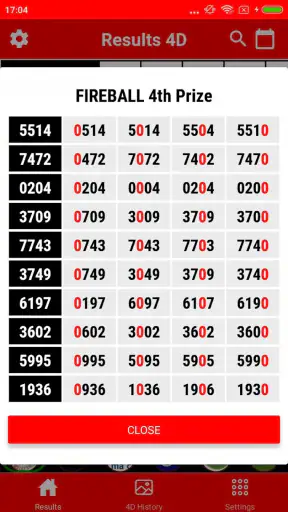 4D Result MY & SG 4D History screenshot