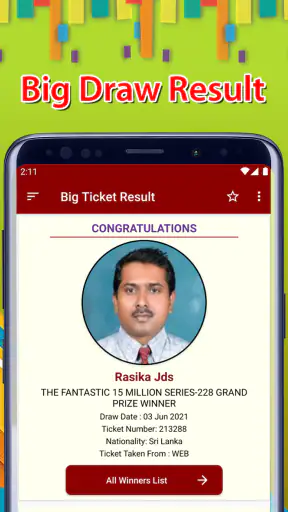 Abu Dhabi Big Ticket Results screenshot