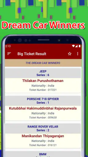 Abu Dhabi Big Ticket Results screenshot