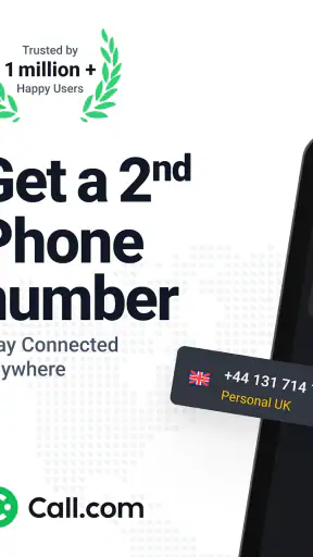 Call.com: 2nd Phone Number App screenshot