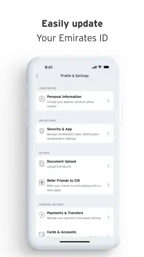 Citibank UAE screenshot