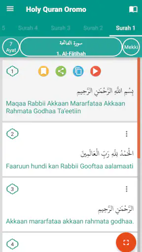 Holy Quran Afaan Oromoo screenshot