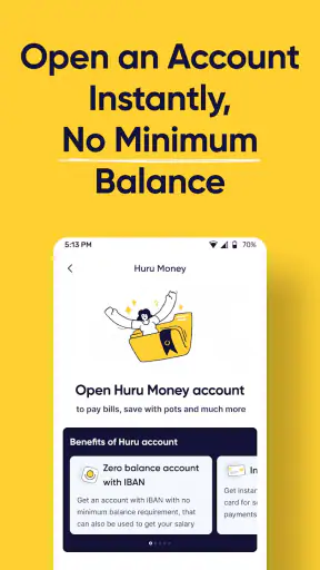 Huru: Zero Balance UAE Account screenshot