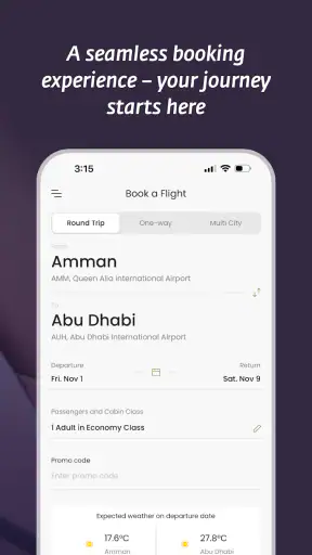 Royal Jordanian Airlines screenshot