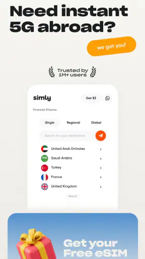 Simly - eSIM Internet Plans screenshot