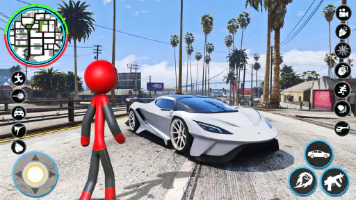 Stickman حبل بطل لعبة العنكبوت screenshot