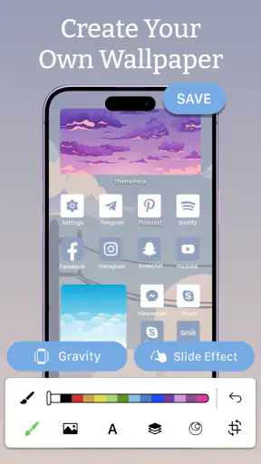 Themes: خلفيات,أيقونات التطبيق screenshot