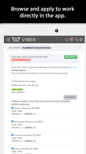 Vibes Staffing screenshot