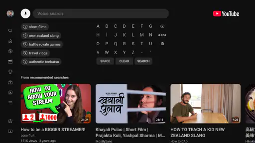 YouTube for Android TV screenshot