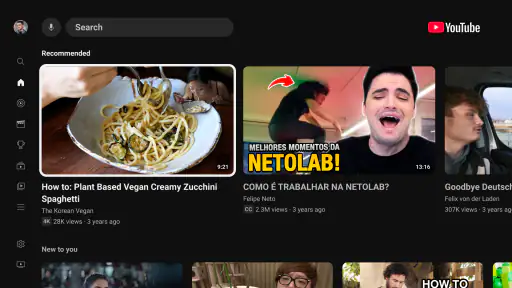YouTube for Android TV screenshot