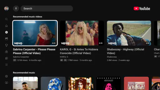 YouTube for Android TV screenshot