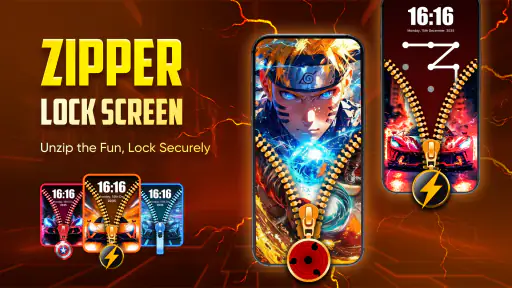 Zipper Lock Screen & 4K screenshot