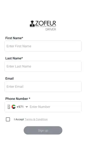 Zofeur - Driver App screenshot