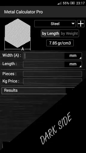 آلة حاسبة من وزن المعدن screenshot