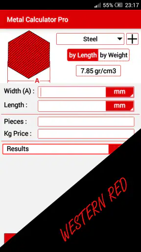 آلة حاسبة من وزن المعدن screenshot