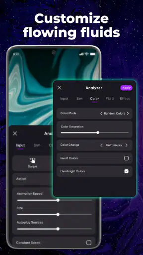 التطبيق خلفية محاكاة السوائل screenshot