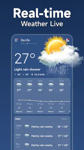 الطقس - المطر الرادار والقطعة screenshot