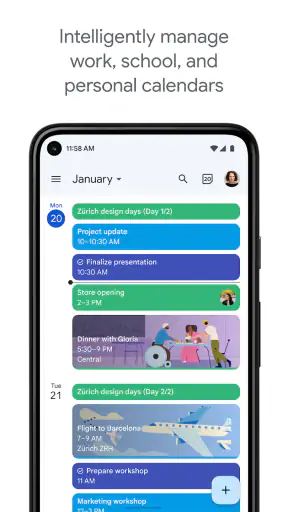 ‏تقويم Google screenshot