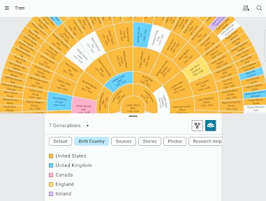 شجرة FamilySearch screenshot