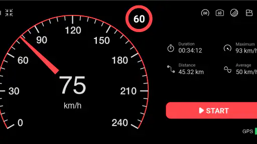 عداد السرعة: ، مسافة متر ، هود screenshot
