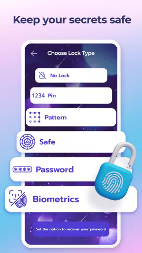 مذكرات بنات مع قفل بصمه screenshot