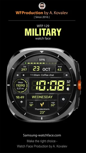 WFP 129 Military watch face screenshot