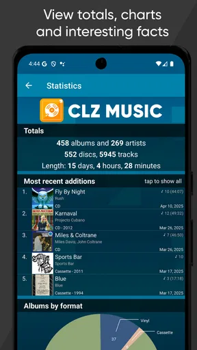 CLZ Music, CD/vinyl collection screenshot
