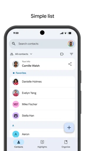 جهات الاتصال screenshot