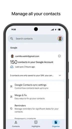 جهات الاتصال screenshot