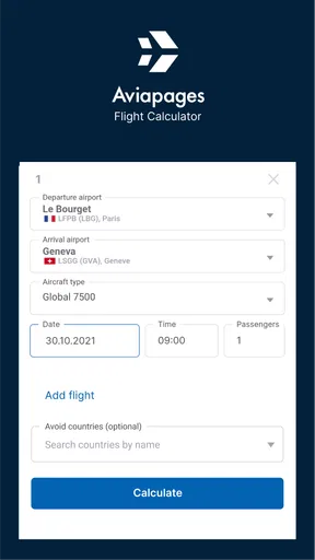 Flight Time Calculator screenshot
