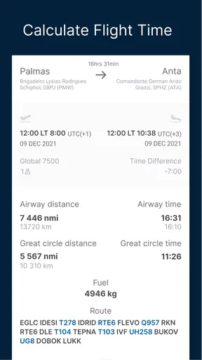 Flight Time Calculator screenshot