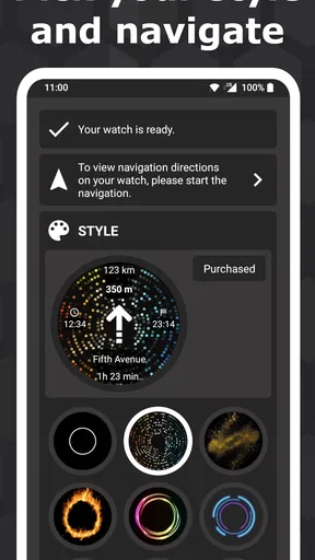 Navigation for watch screenshot