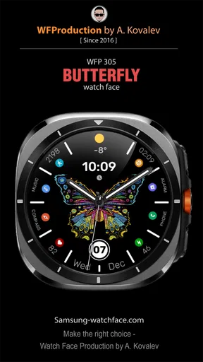 WFP 305 Butterfly watch face screenshot