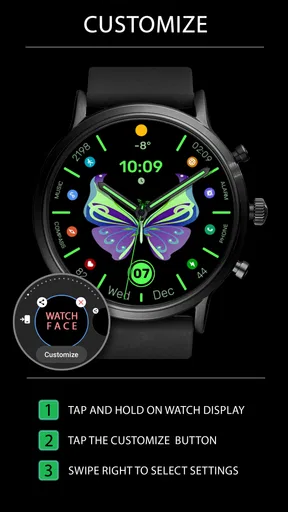 WFP 305 Butterfly watch face screenshot