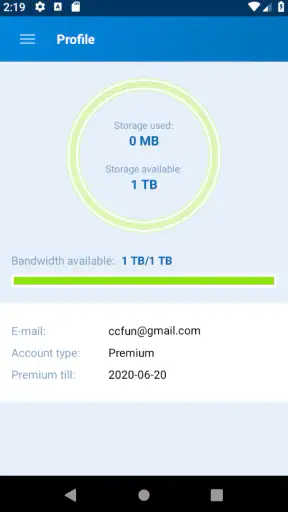 Alfafile.net File Manager screenshot