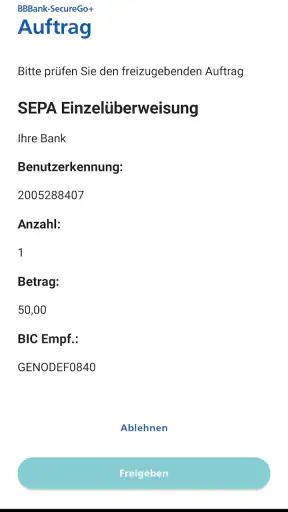 BBBank SecureGo+ screenshot
