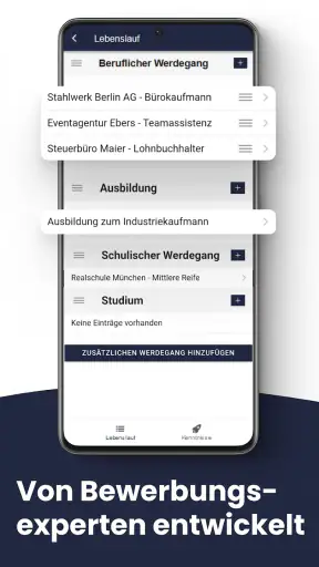 Bewerbungsapp (Lebenslauf App) screenshot