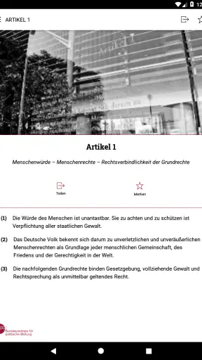 bpb: Das Grundgesetz screenshot
