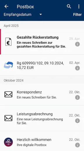 Continentale GesundheitsApp screenshot