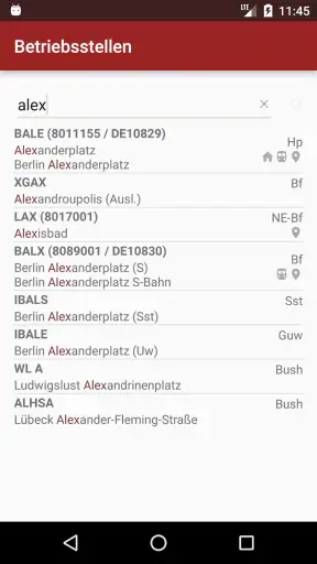 DB Betriebsstellen screenshot