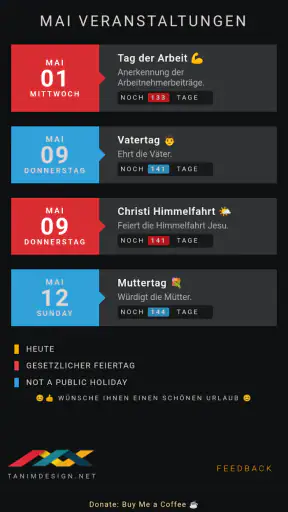 Deutschland Feiertag Kalendar screenshot