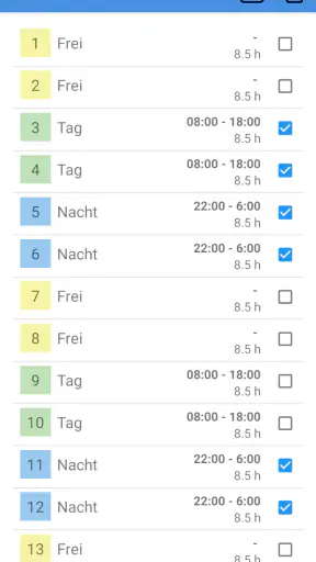 Dienstplan screenshot