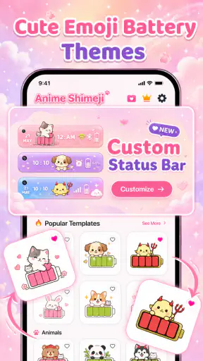Emoji Battery & Shimeji Pets screenshot