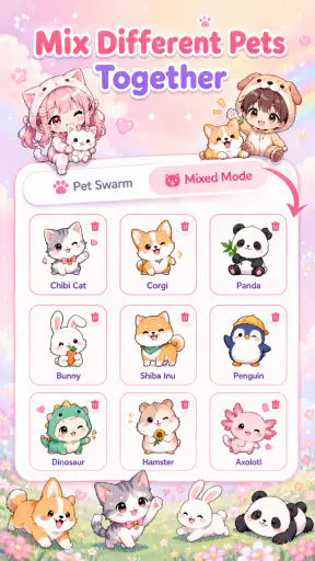 Emoji Battery & Shimeji Pets screenshot