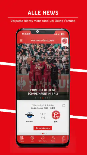 Fortuna Düsseldorf App screenshot