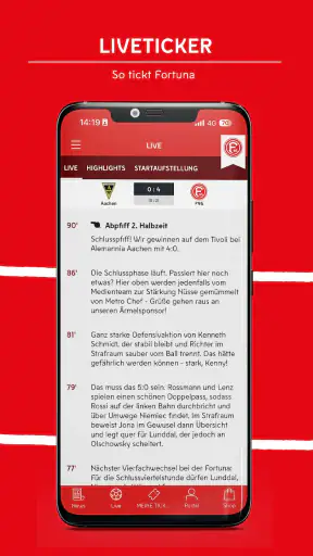 Fortuna Düsseldorf App screenshot