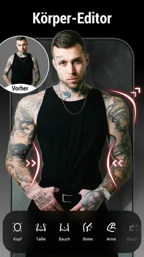 KI-Tattoo-Design, Körpereditor screenshot
